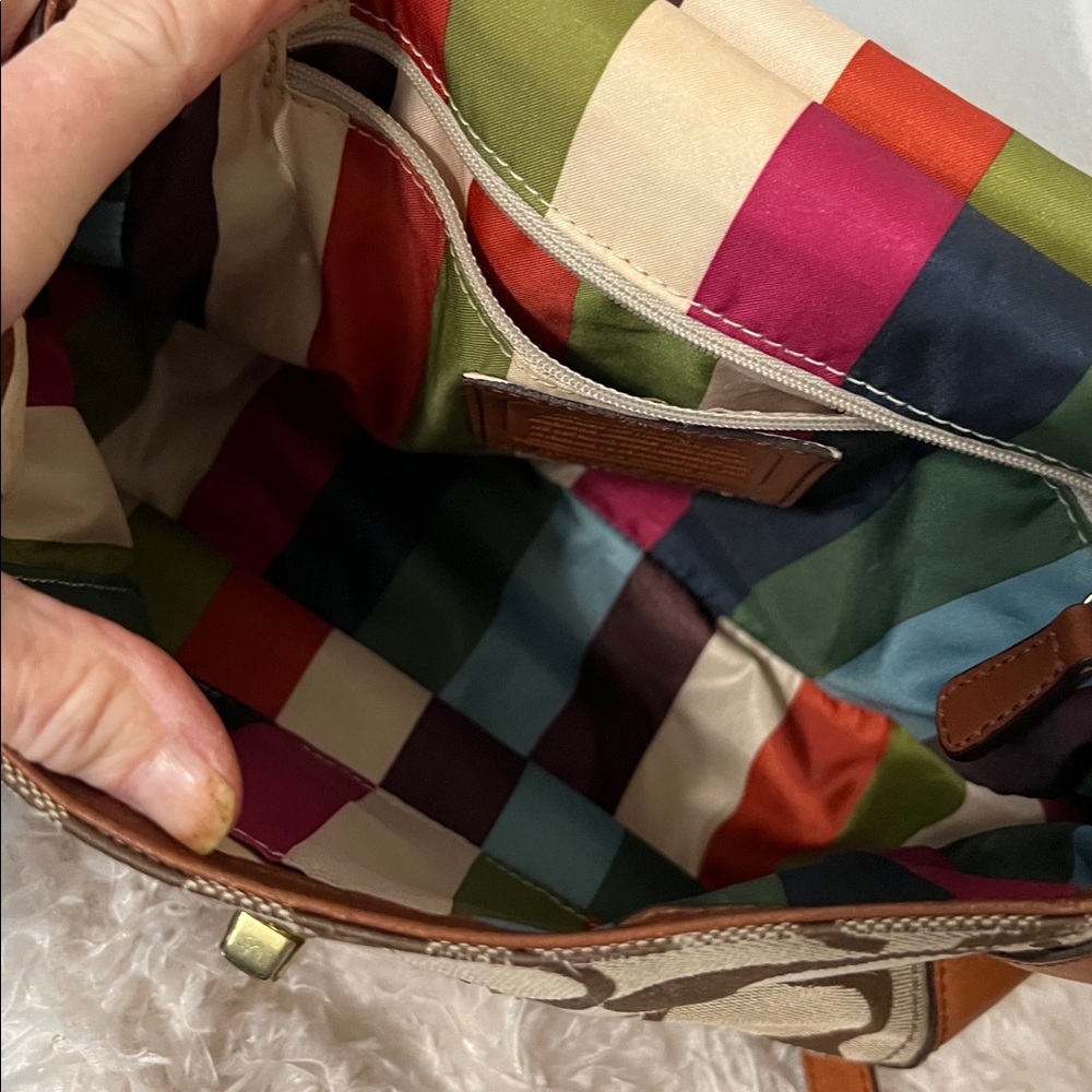Coach Poppy Willis 70th Anniversary Crossbody Bag Signature Canvas Tan Leather - Picture 12 of 16